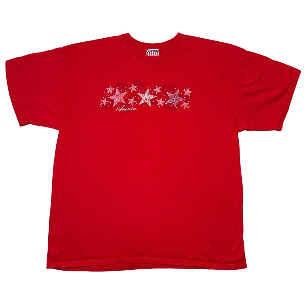 Anvil Unisex Red Graphic Patriotic T-Shirt, XL